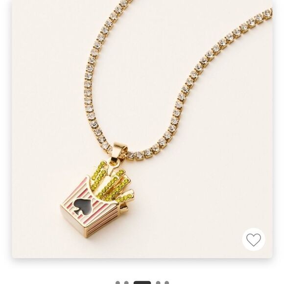 Kate Spade tennis Necklace with French Fry Pendant NWT - Picture 2 of 3